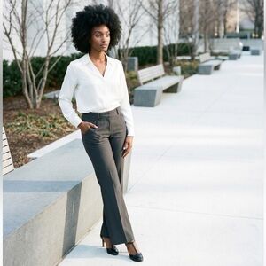 Worthington Petite Gray Modern Fit Bell Bottom Pants